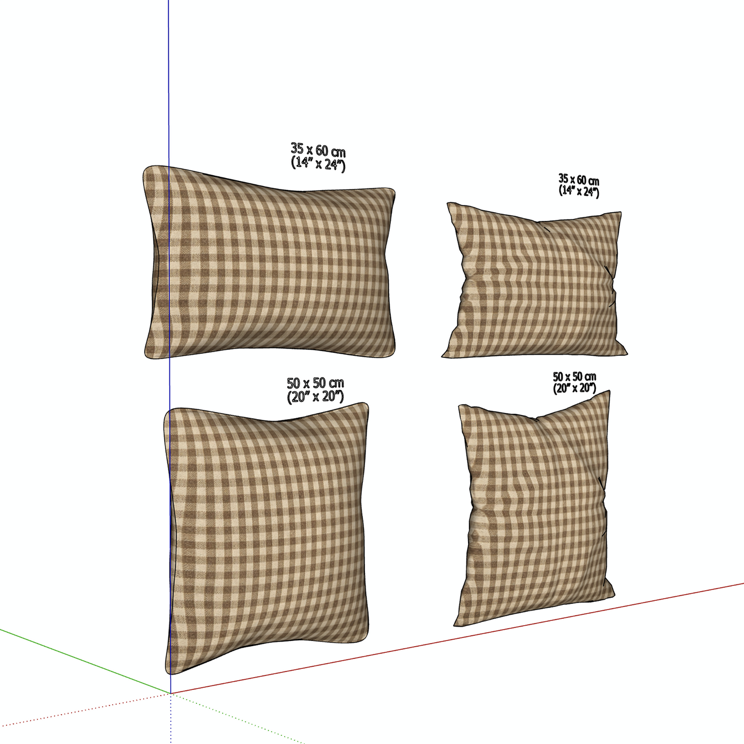 "COTSWOLD" GINGHAM PILLOW - 3D SKETCHUP FILE (.skp)