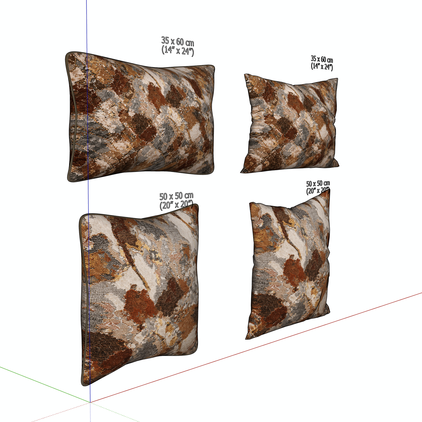 "FLORI" JAQUARD PILLOW - 3D SKETCHUP FILE (.skp)