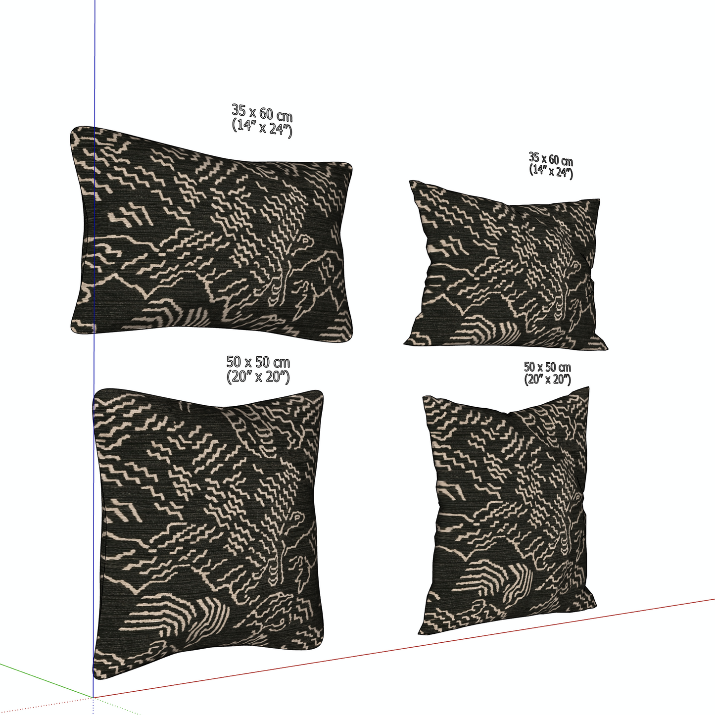 "MIDNIGHT" TRIBAL PILLOW - 3D SKETCHUP FILE (.skp)