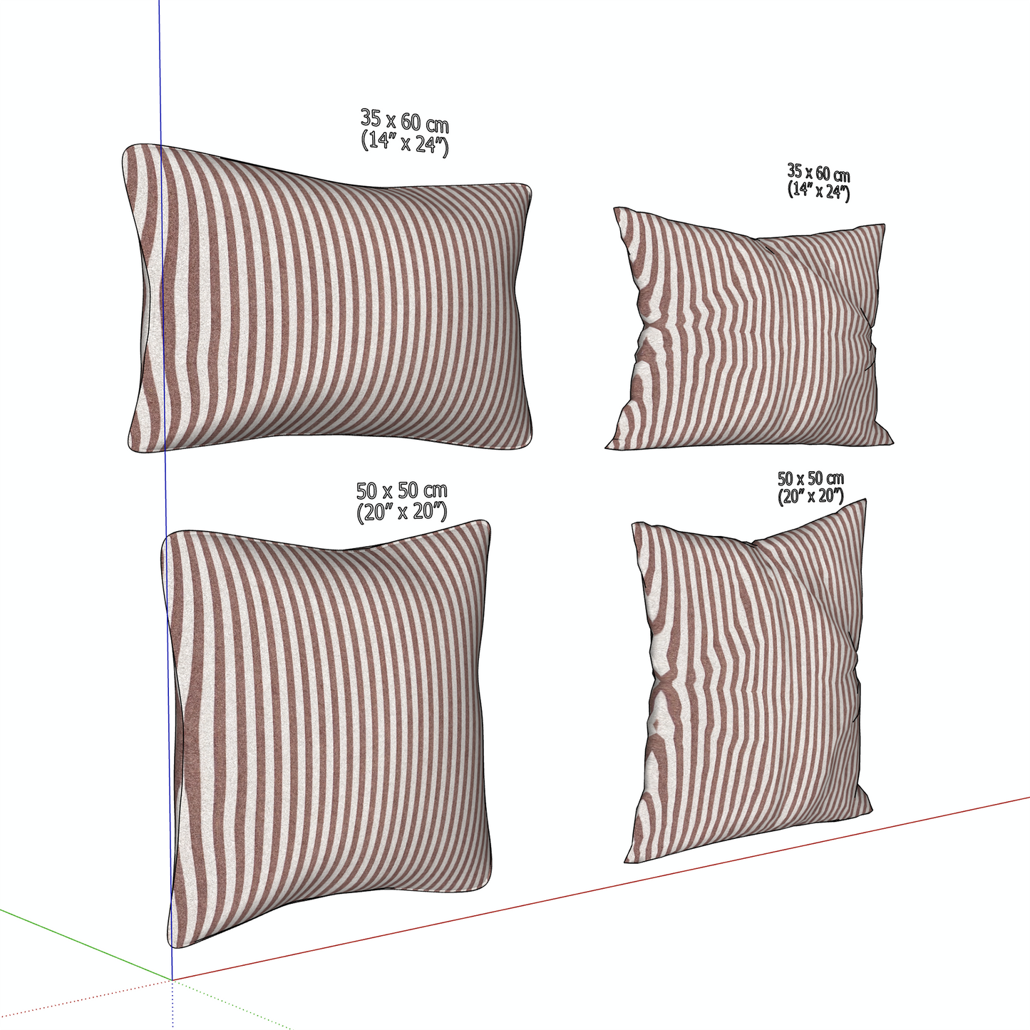 "ROSE STRIPE" PILLOW - 3D SKETCHUP FILE (.skp)