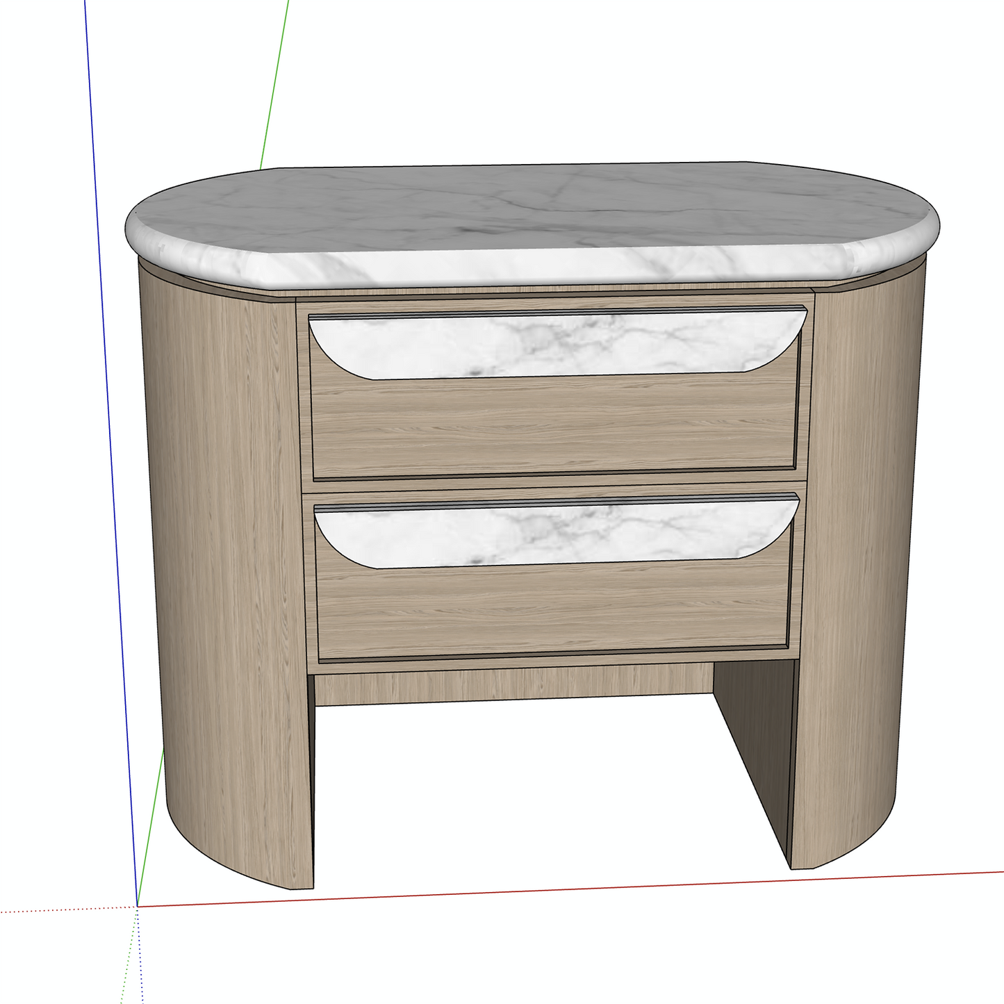 "ARLO" CURVED BEDSIDE TABLE - 3D SKETCHUP FILE (.skp)