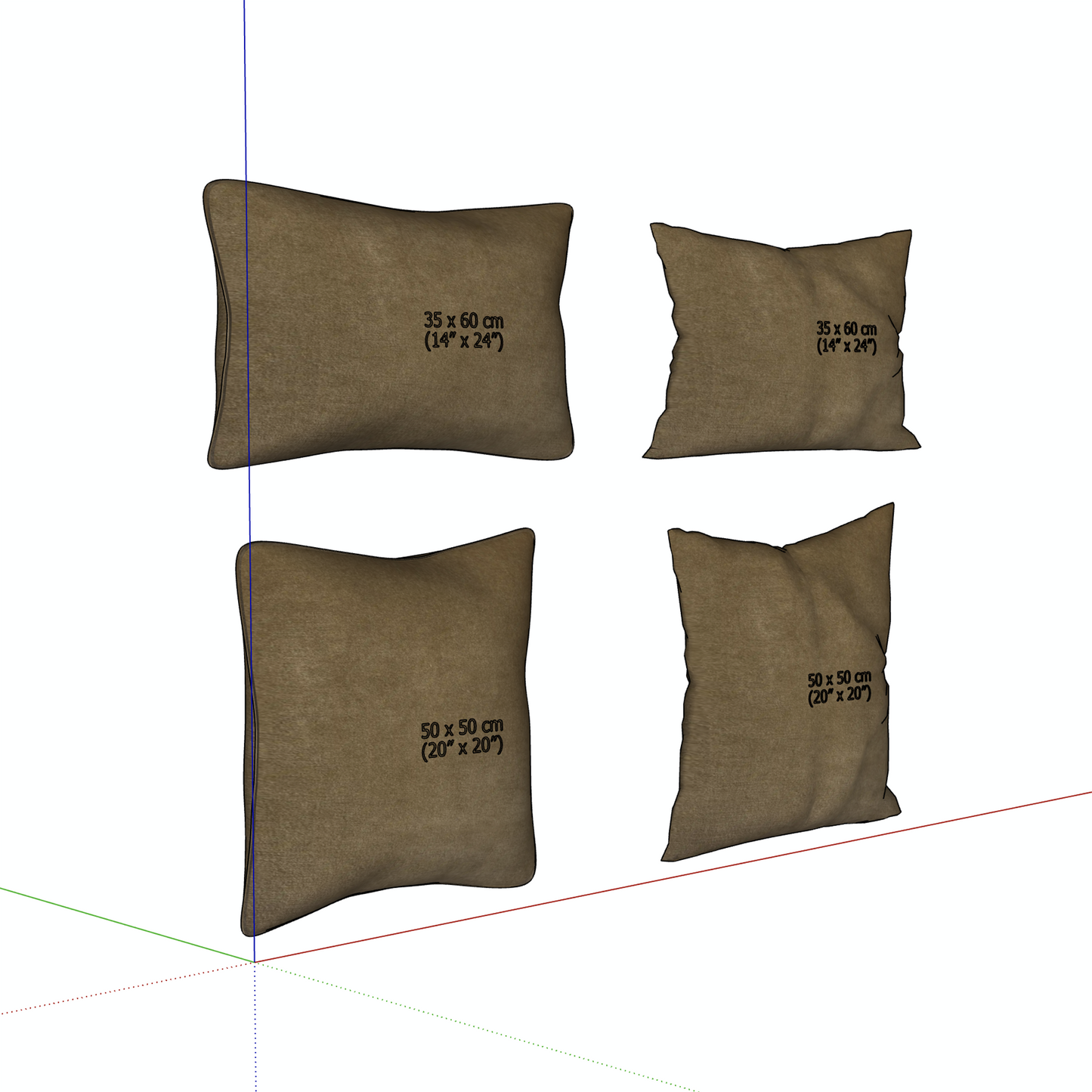 "TOVA" VELVET PILLOW - 3D SKETCHUP FILE (.skp)
