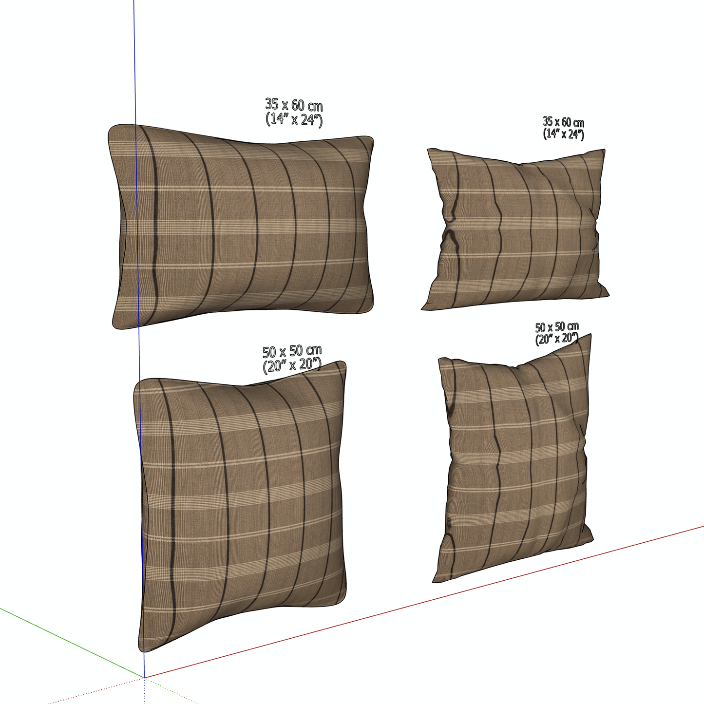 "WALNUT" PLAID PILLOW - 3D SKETCHUP FILE (.skp)