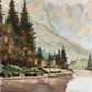 Vintage 1953 Alpine Landscape Oil Painting - 28.5"x25"