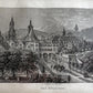 Vintage 1843 Historic Town Steel Engraving Print - 13.4"x11"