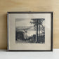 Vintage 1930s German Lakeview Etching Print – 18"x15"