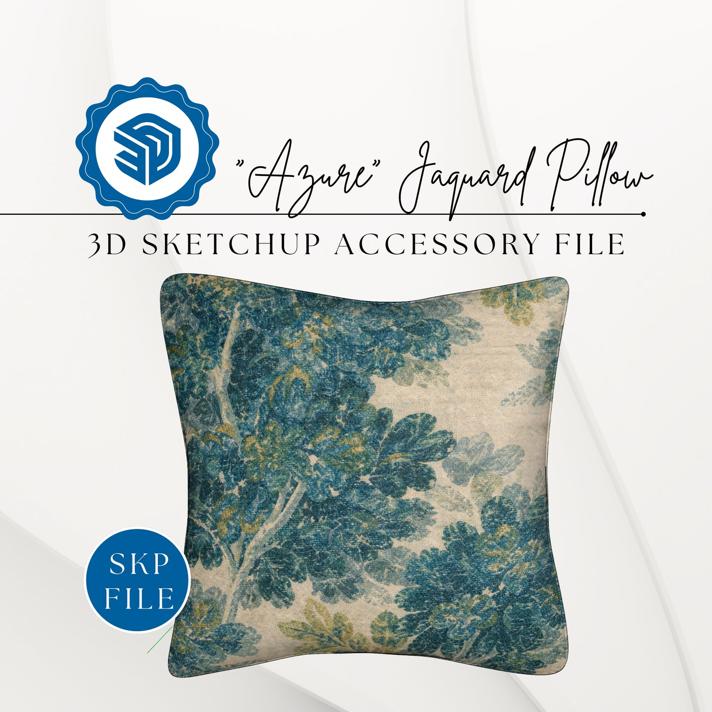 "AZURE" JAQUARD PILLOW - 3D SKETCHUP FILE (.skp)