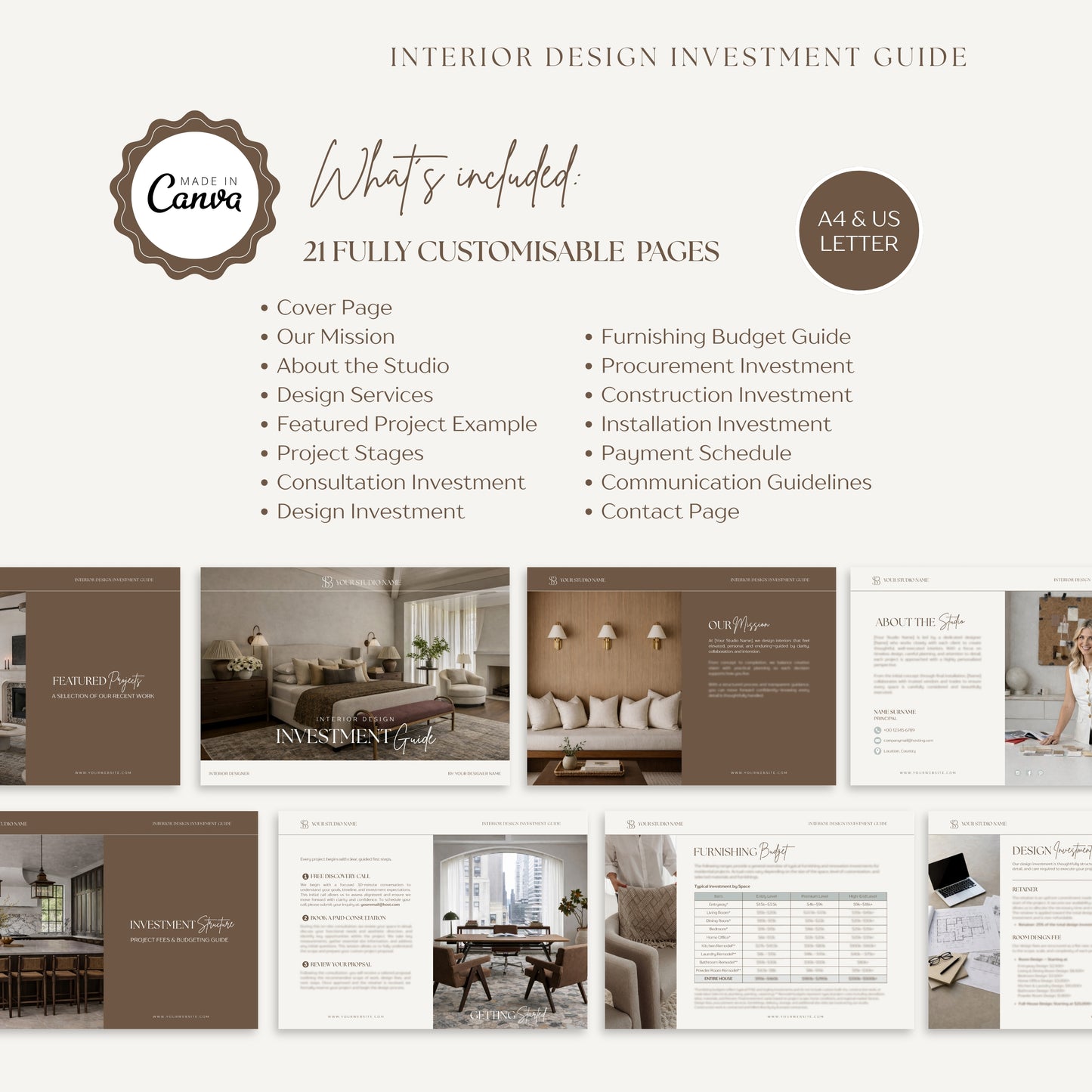 INVESTMENT GUIDE 🌟 Client Onboarding Template 🌟 Canva Template