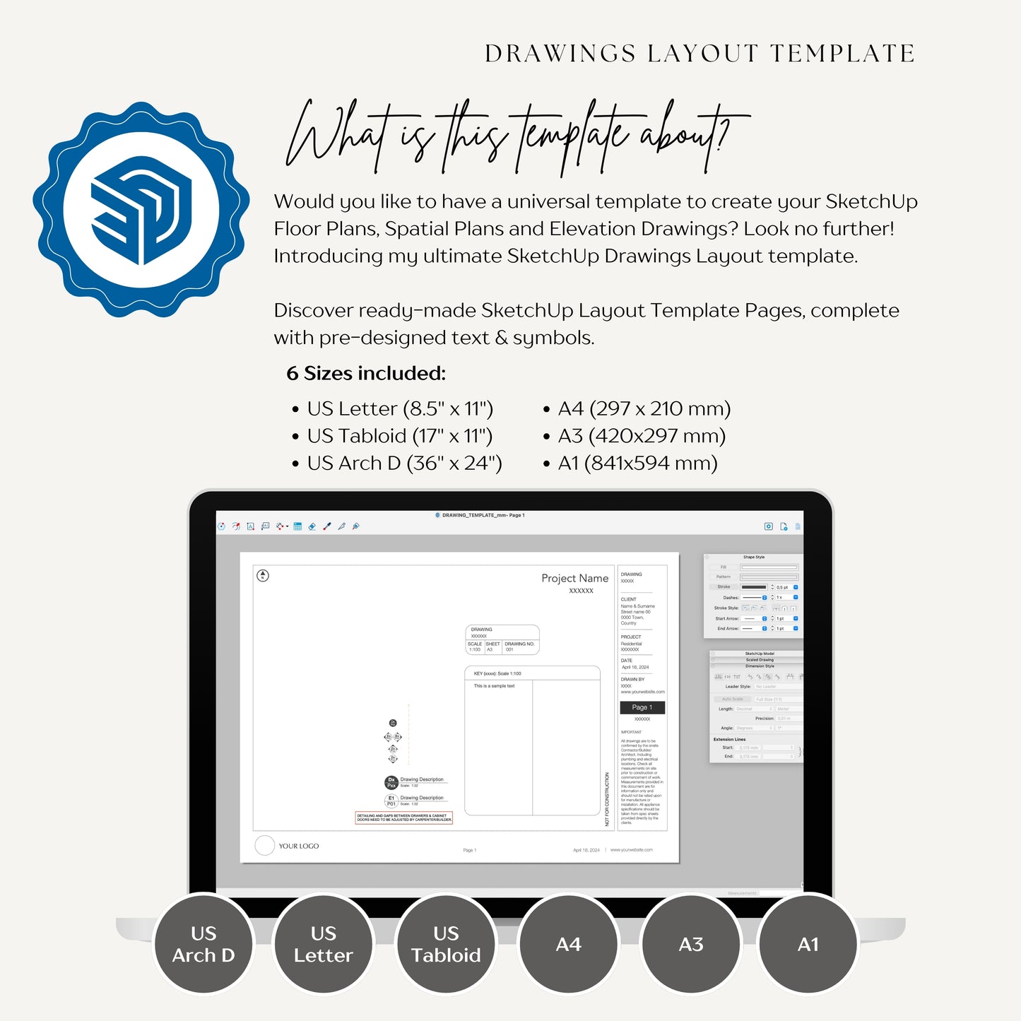 DRAWINGS TEMPLATE 🌟 SketchUp LayOut Template