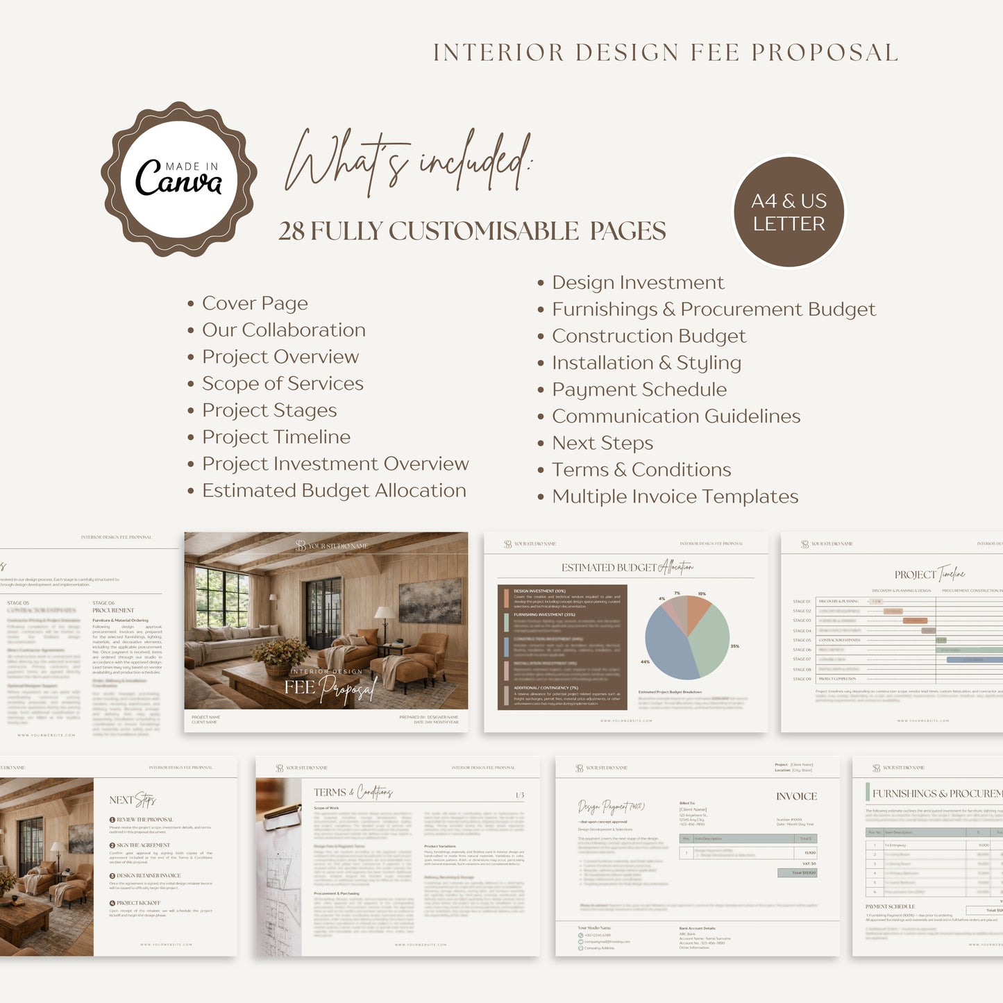 PRICE QUOTE TEMPLATE 🌟 Design Quotation Invoice 🌟 Canva Template