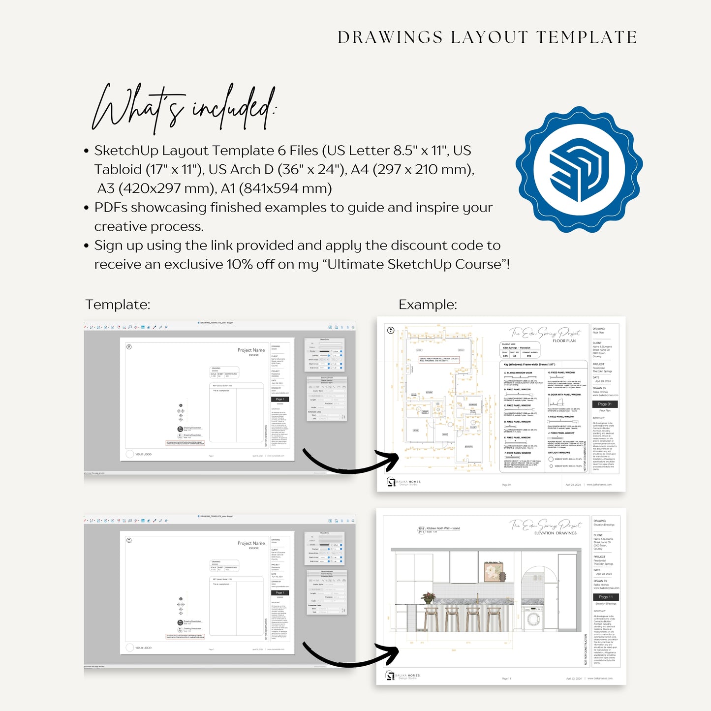 DRAWINGS TEMPLATE 🌟 SketchUp LayOut Template