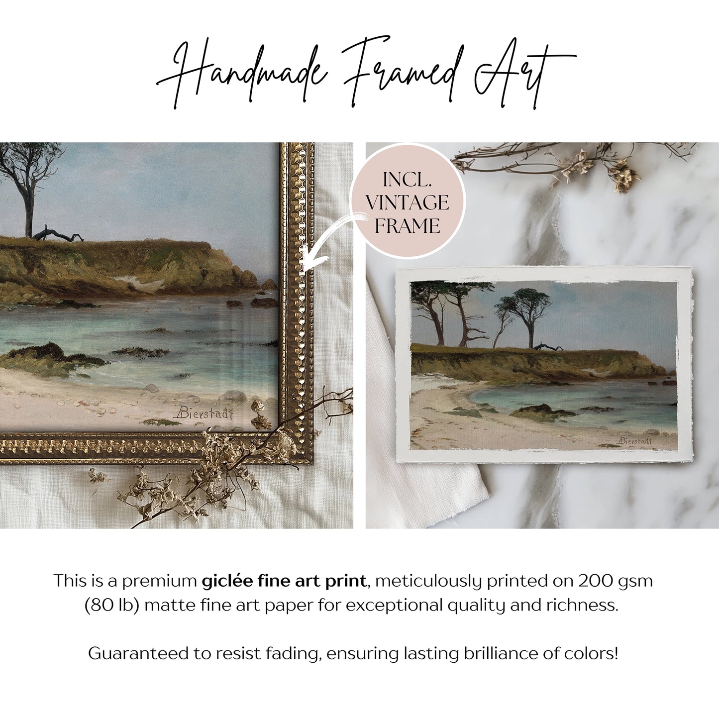 Mini Framed Giclée Art Print "Driftwood Cove" 8"x6" - MADE TO ORDER