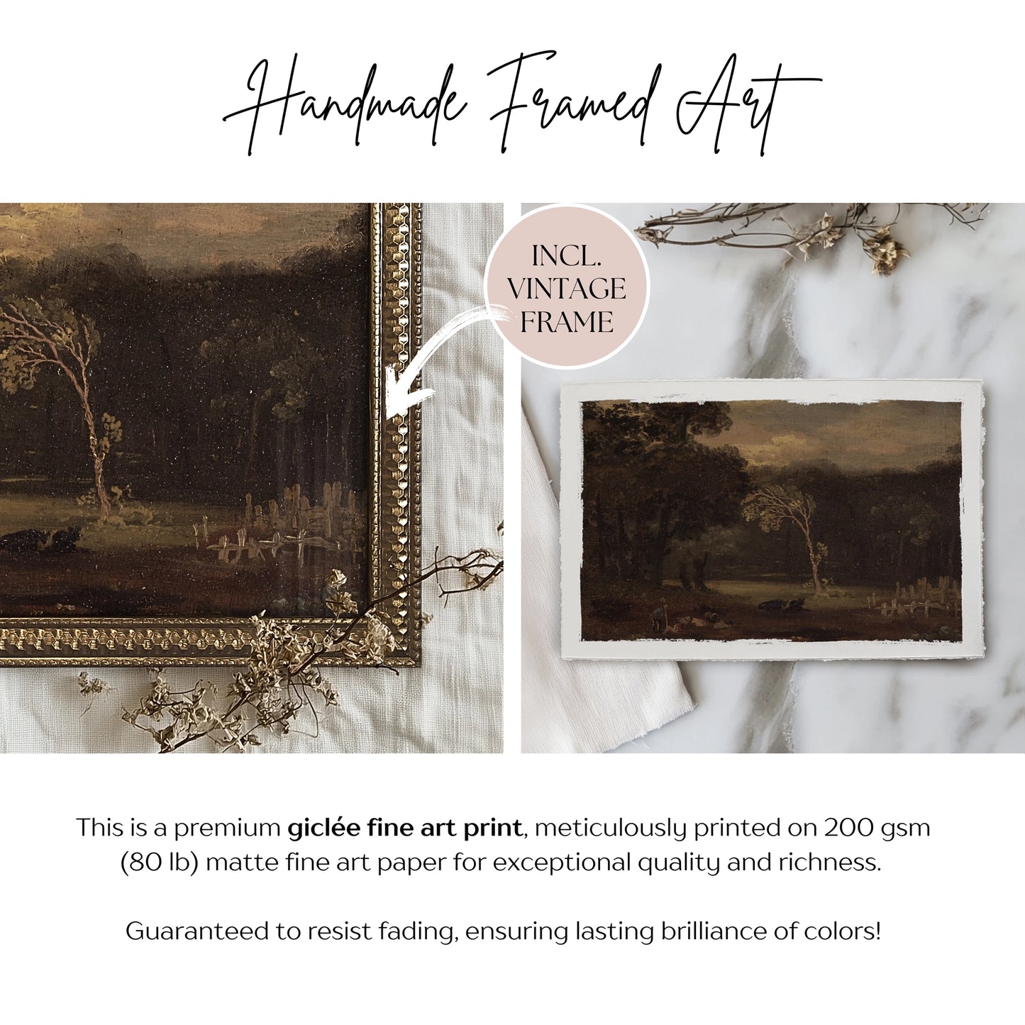 Mini Framed Giclée Art Print "Stillness in the Clearing" 8"x6" - MADE TO ORDER