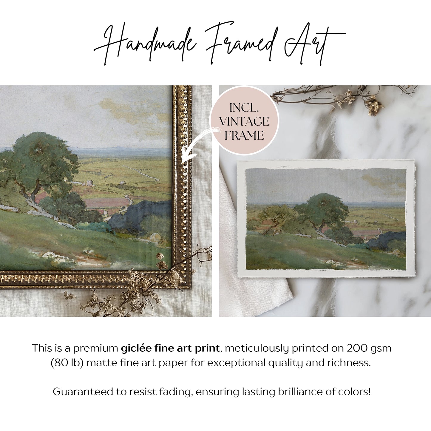 Mini Framed Giclée Art Print "Beneath the Oaks" 8"x6" (20x15cm) - MADE TO ORDER