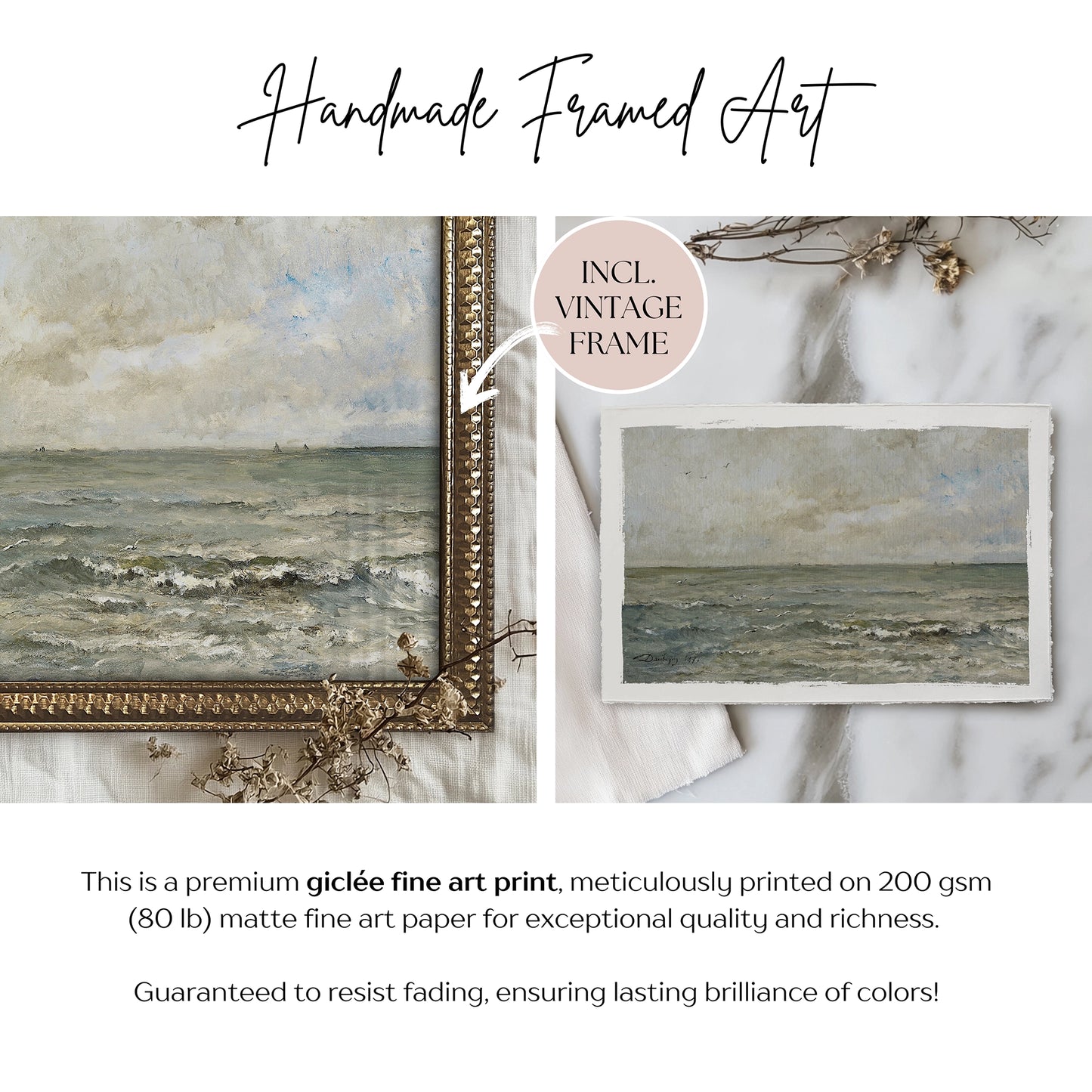 Mini Framed Giclée Art Print "North Sea" 8"x6" - MADE TO ORDER