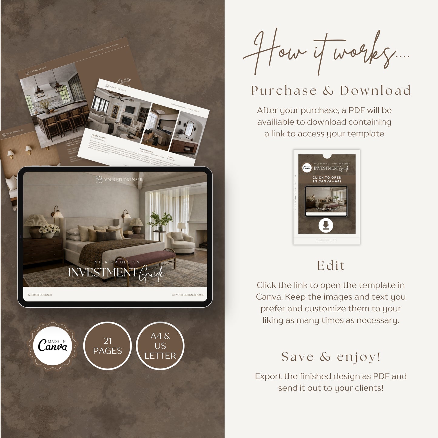 INVESTMENT GUIDE 🌟 Client Onboarding Template 🌟 Canva Template