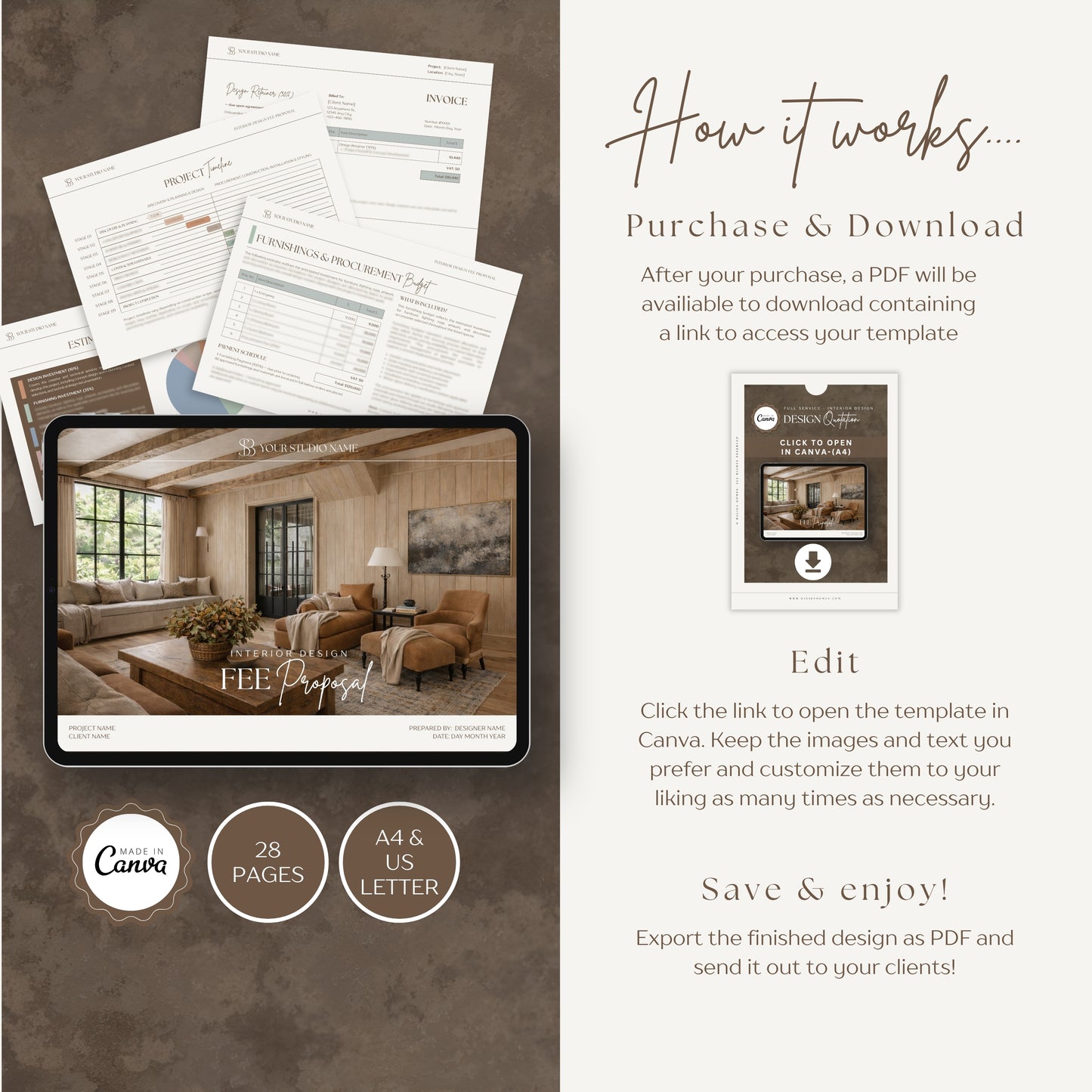 PRICE QUOTE TEMPLATE 🌟 Design Quotation Invoice 🌟 Canva Template
