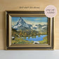Vintage 1950s Austrian Alpine Lake Oil Painting – 20.5" x 16.5"