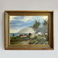 Vintage 1919 Mediterranean Landscape Oil Painting - 19"×15"