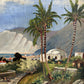 Vintage 1919 Mediterranean Landscape Oil Painting - 19"×15"