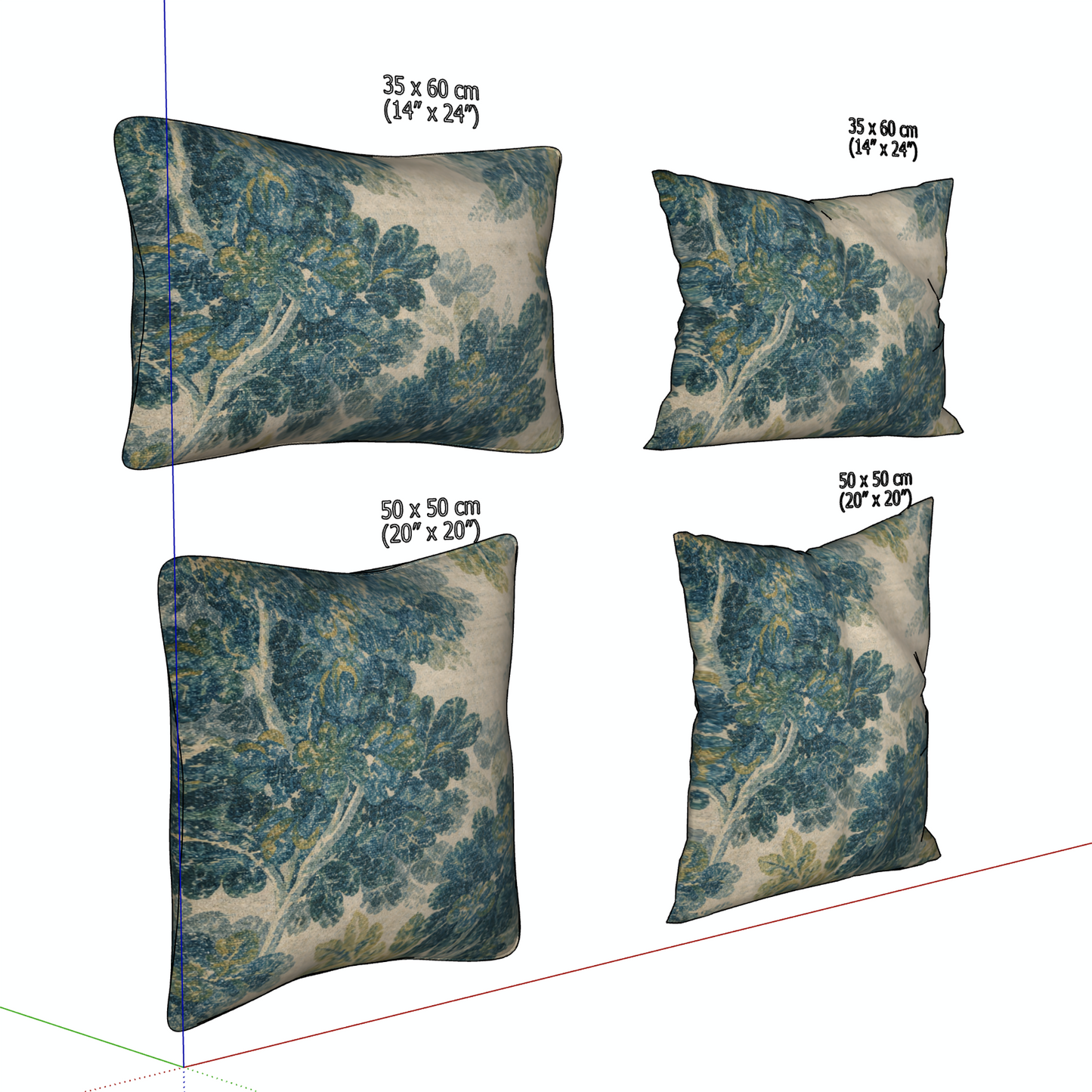 "AZURE" JAQUARD PILLOW - 3D SKETCHUP FILE (.skp)