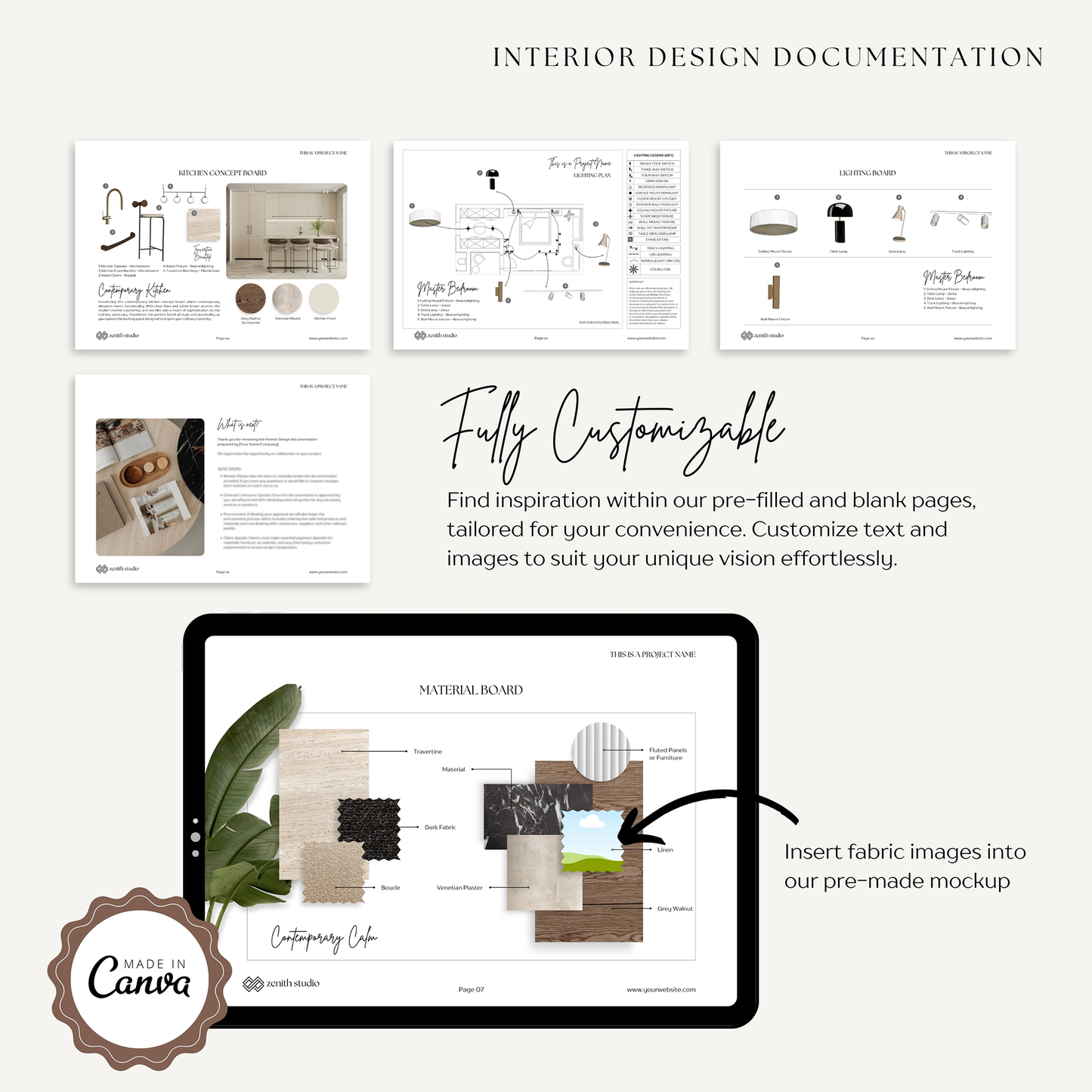 INTERIOR DESIGN PRESENTATION 🌟 Design Documentation 🌟 Canva Template