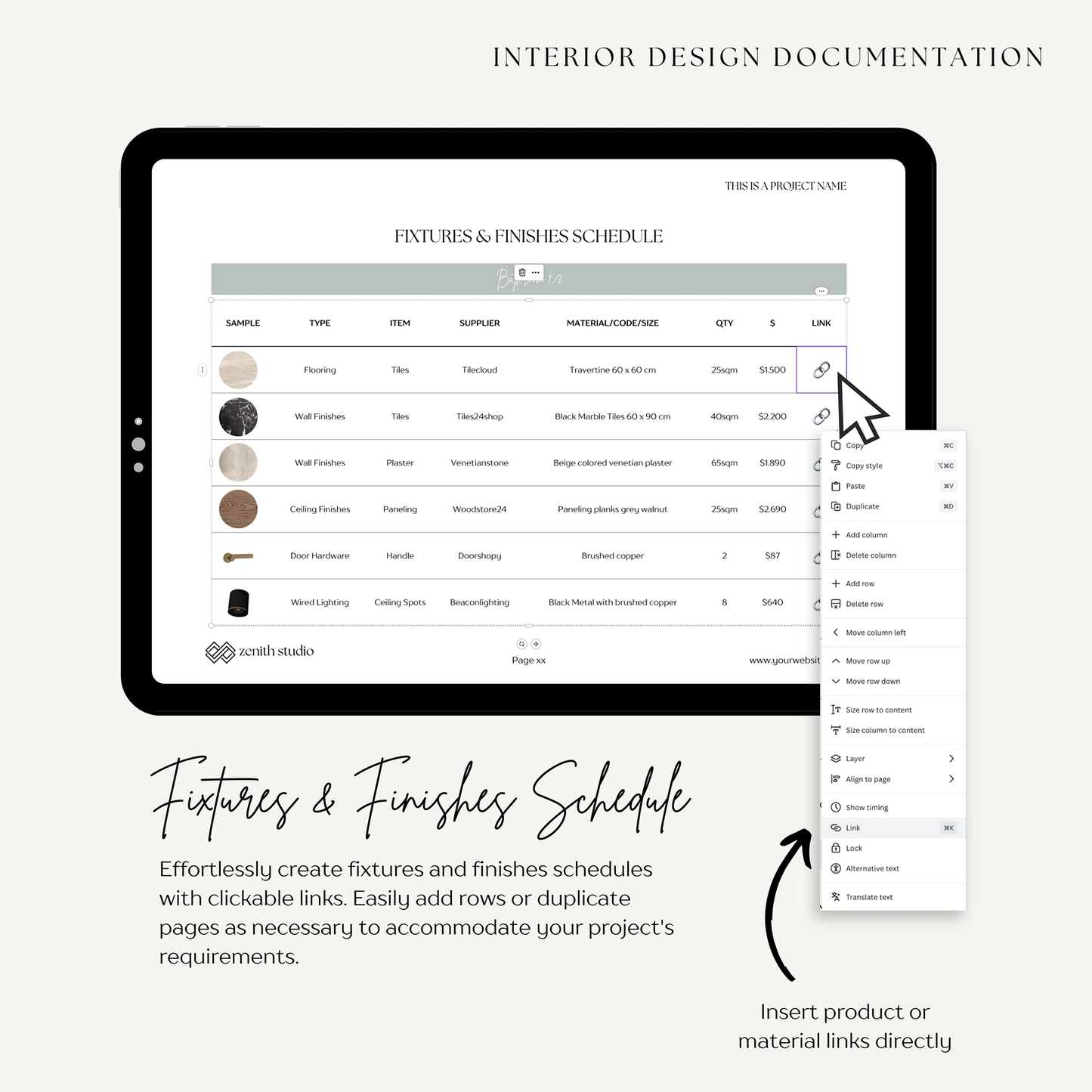 INTERIOR DESIGN PRESENTATION 🌟 Design Documentation 🌟 Canva Template