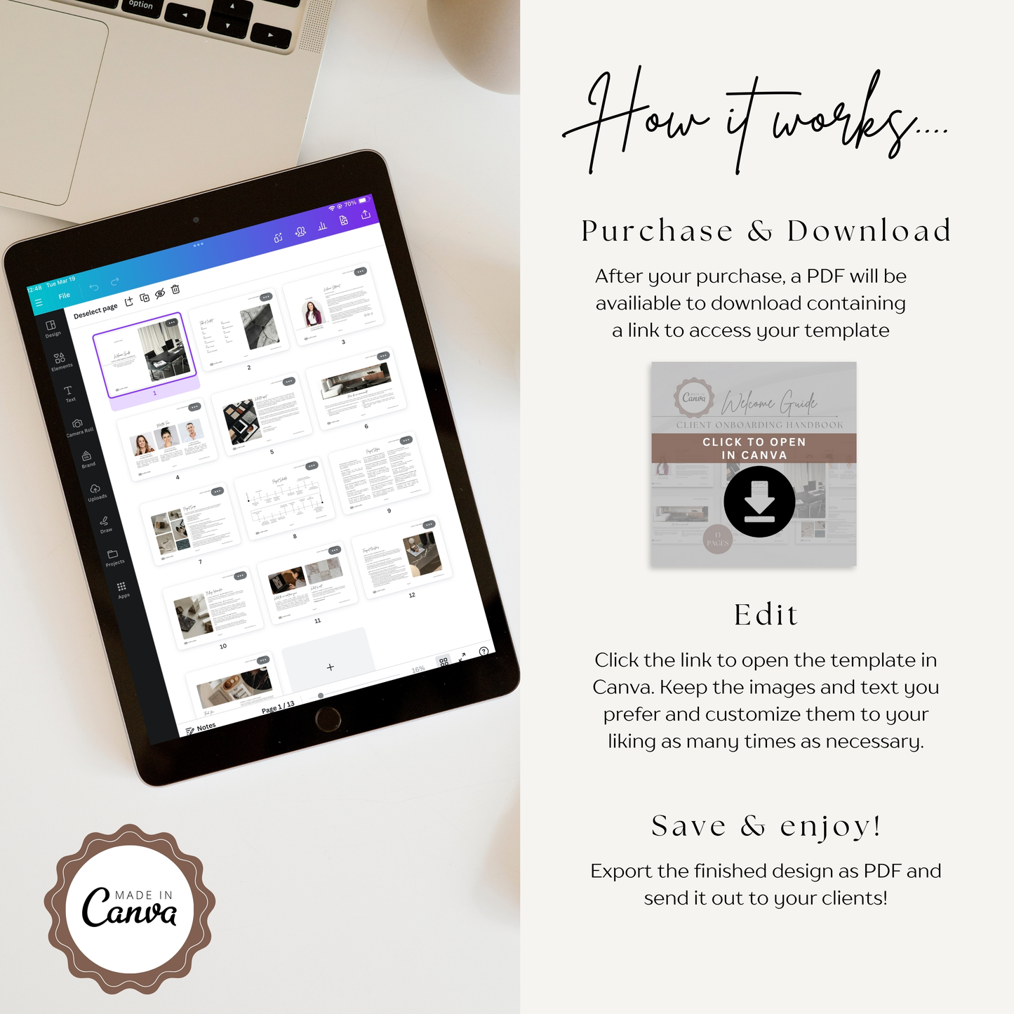 WELCOME GUIDE 🌟 Client Onboarding Template 🌟 Canva Template