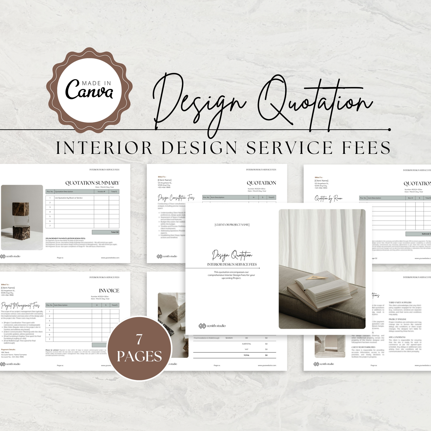 PRICE QUOTE TEMPLATE 🌟 Design Quotation Invoice 🌟 Canva Template
