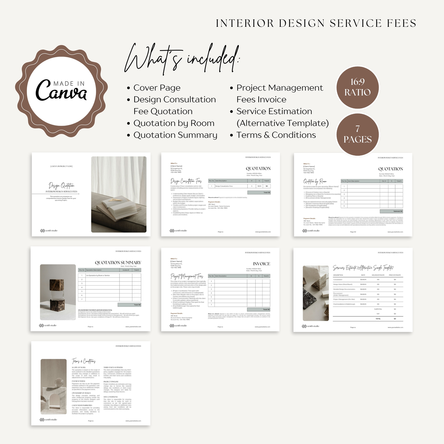PRICE QUOTE TEMPLATE 🌟 Design Quotation Invoice 🌟 Canva Template