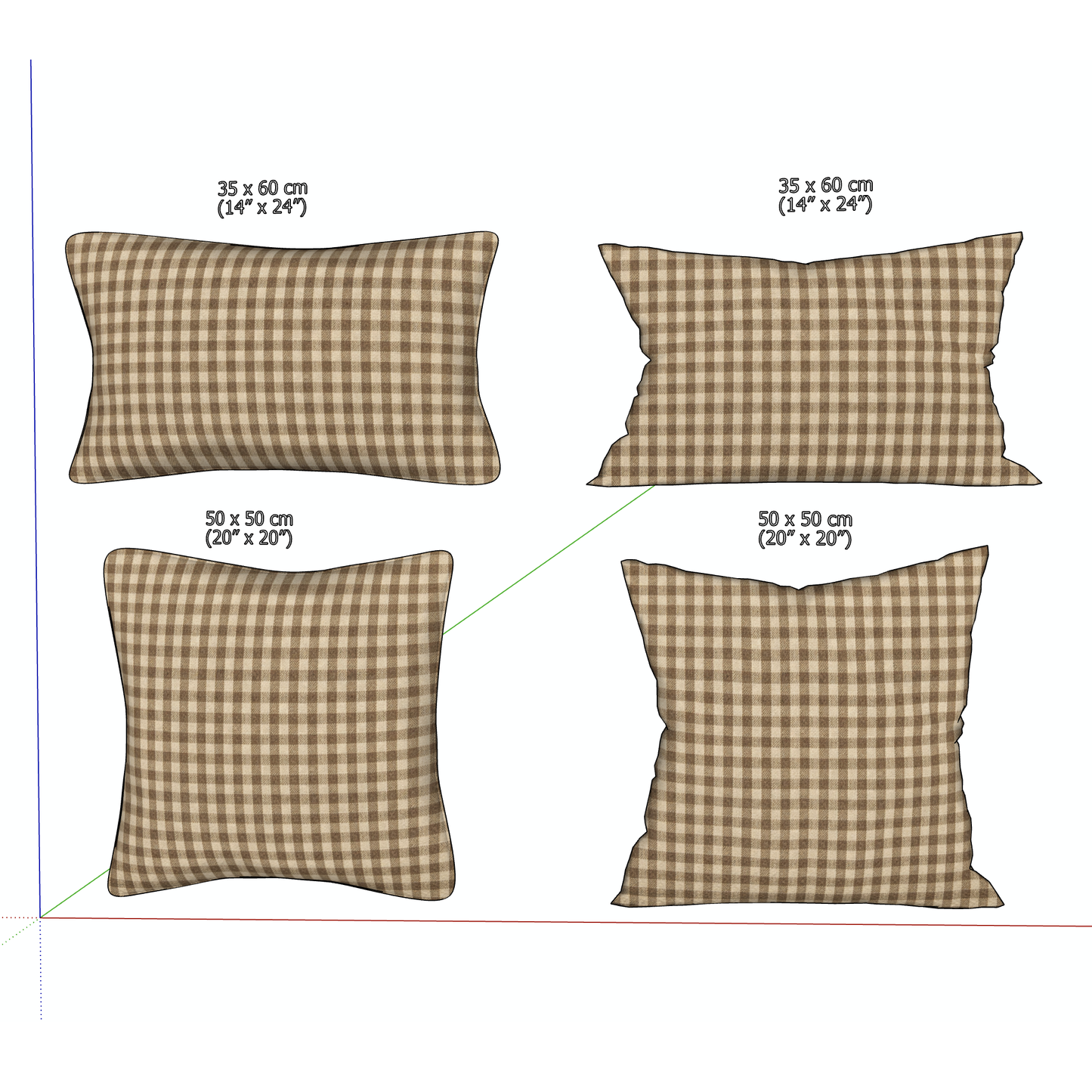 "COTSWOLD" GINGHAM PILLOW - 3D SKETCHUP FILE (.skp)