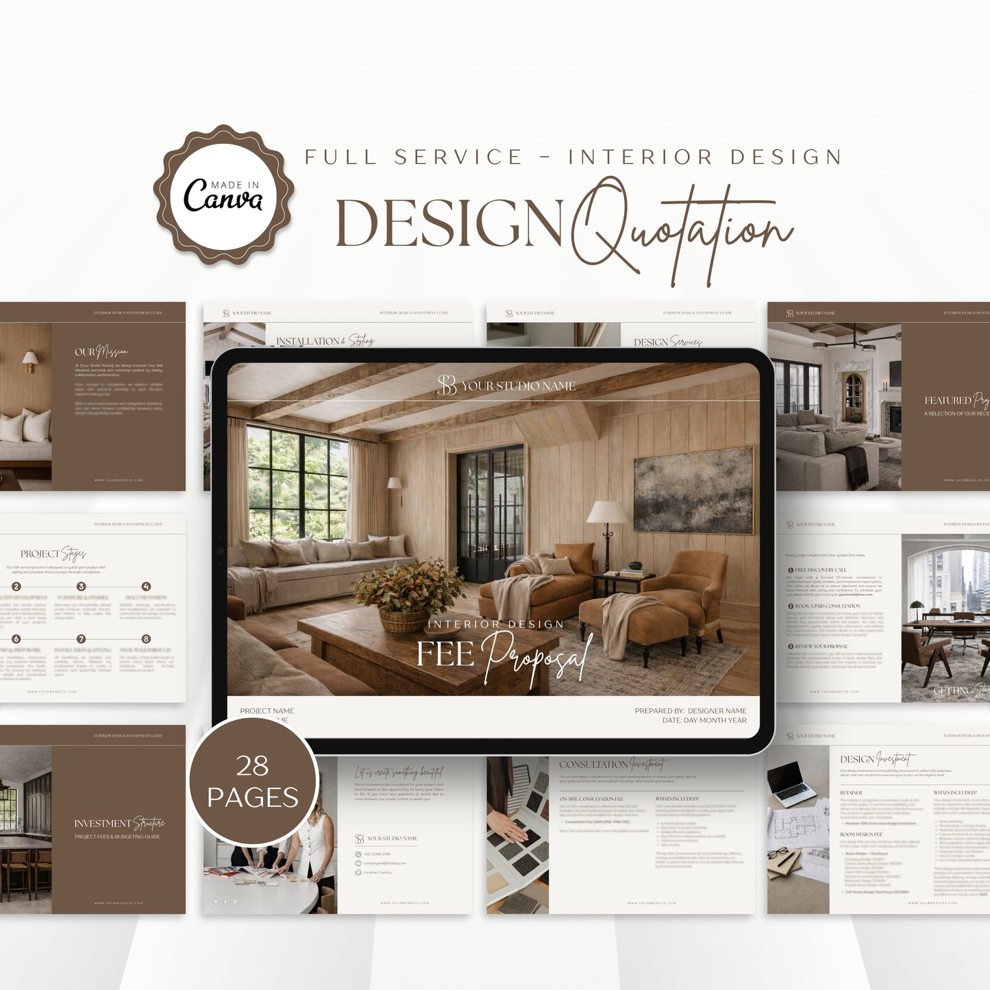 PRICE QUOTE TEMPLATE 🌟 Design Quotation Invoice 🌟 Canva Template