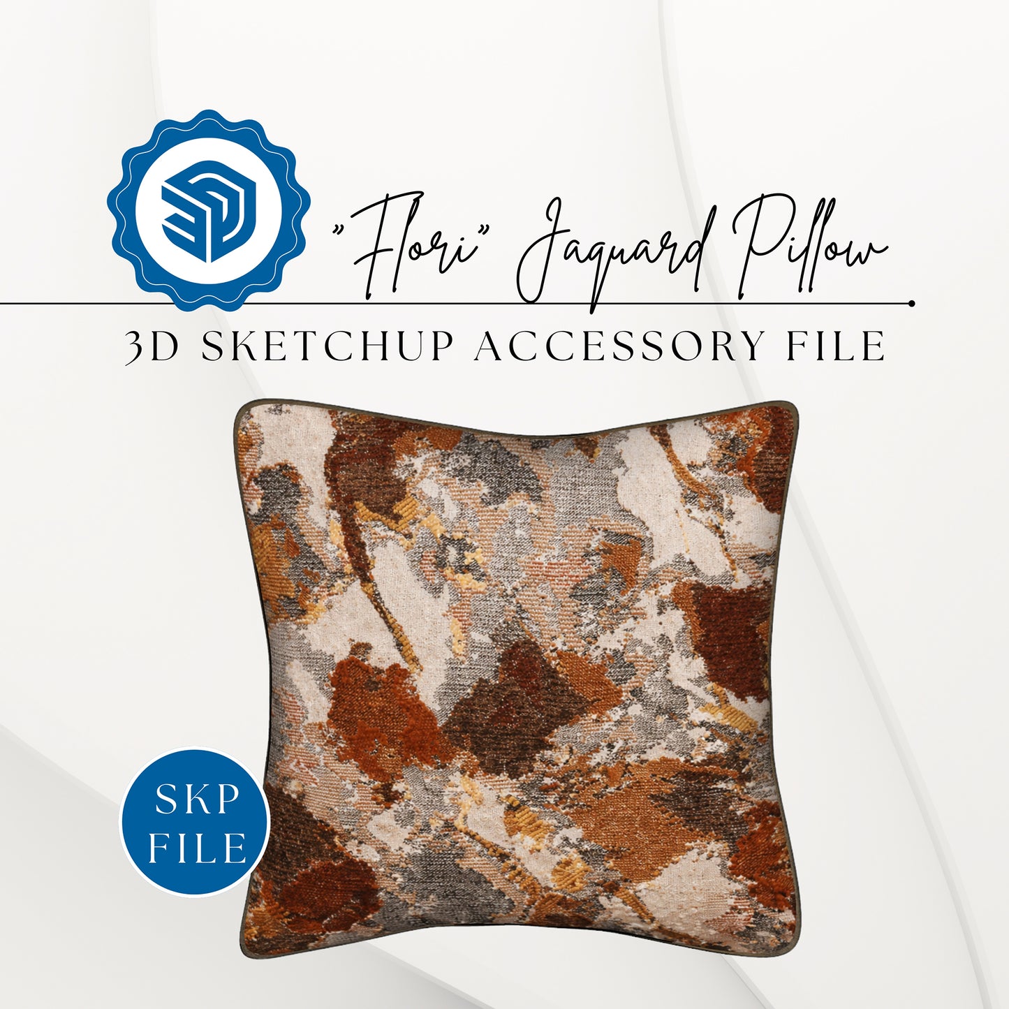 "FLORI" JAQUARD PILLOW - 3D SKETCHUP FILE (.skp)