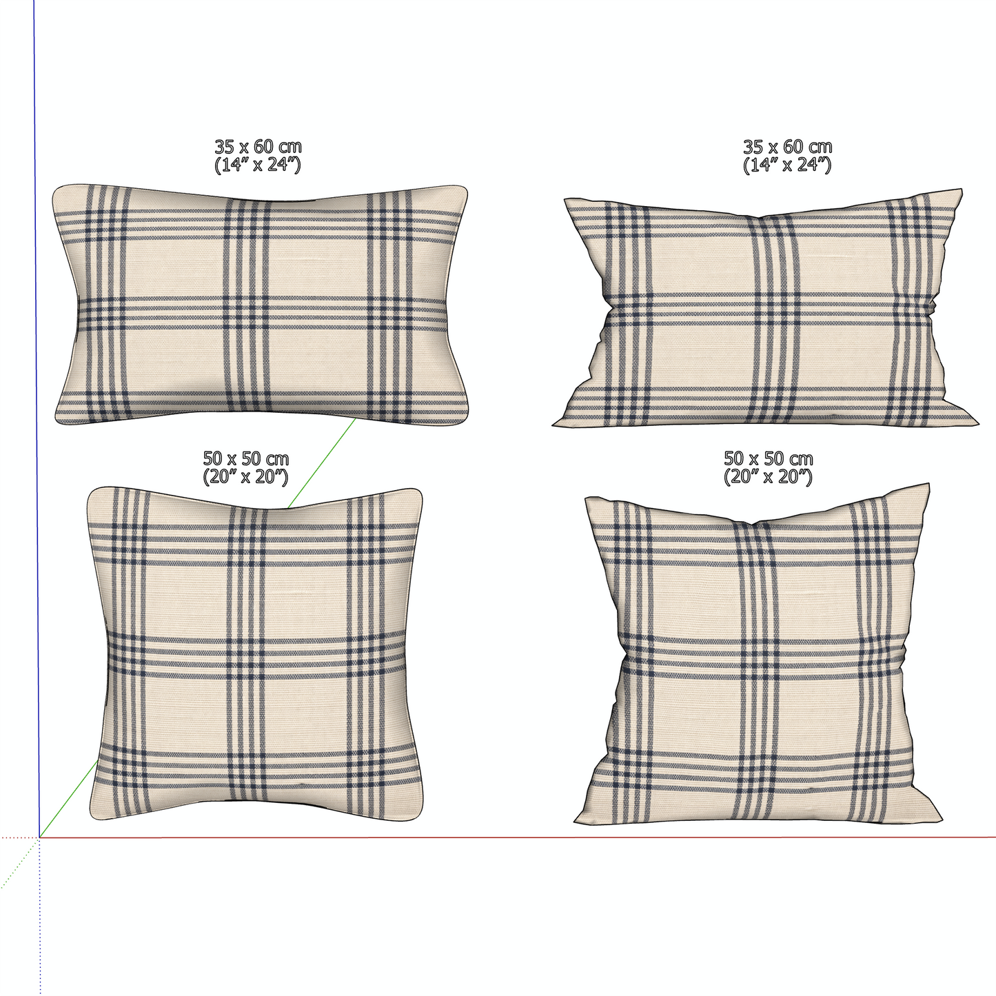 "HUDSON" PLAID PILLOW - 3D SKETCHUP FILE (.skp)