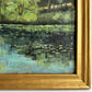 Vintage 1987 European Forrest Lake Oil Painting - 31.1"×23.2"