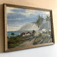 Vintage 1919 Mediterranean Landscape Oil Painting - 17.3"×13.4"