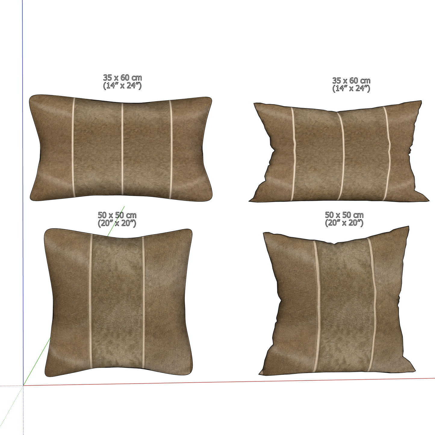 "KANO" COWHIDE PILLOW - 3D SKETCHUP FILE (.skp)