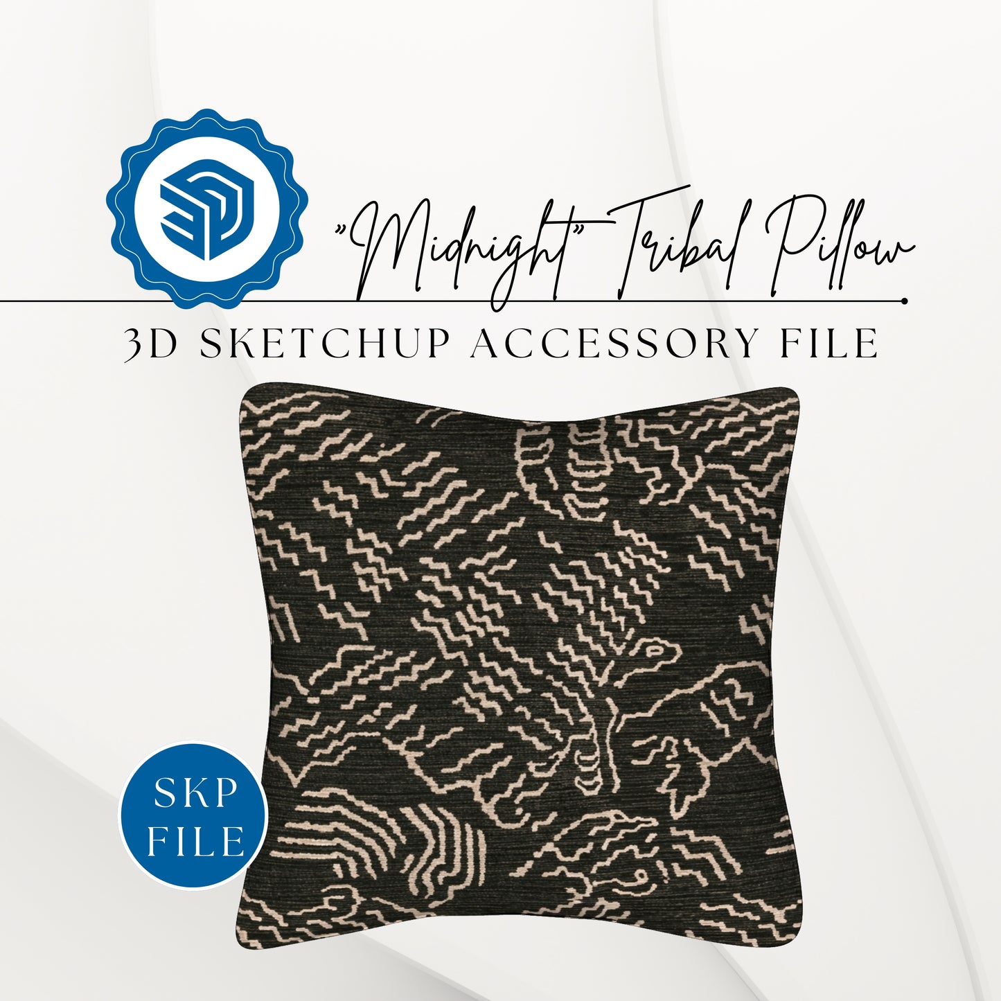 "MIDNIGHT" TRIBAL PILLOW - 3D SKETCHUP FILE (.skp)