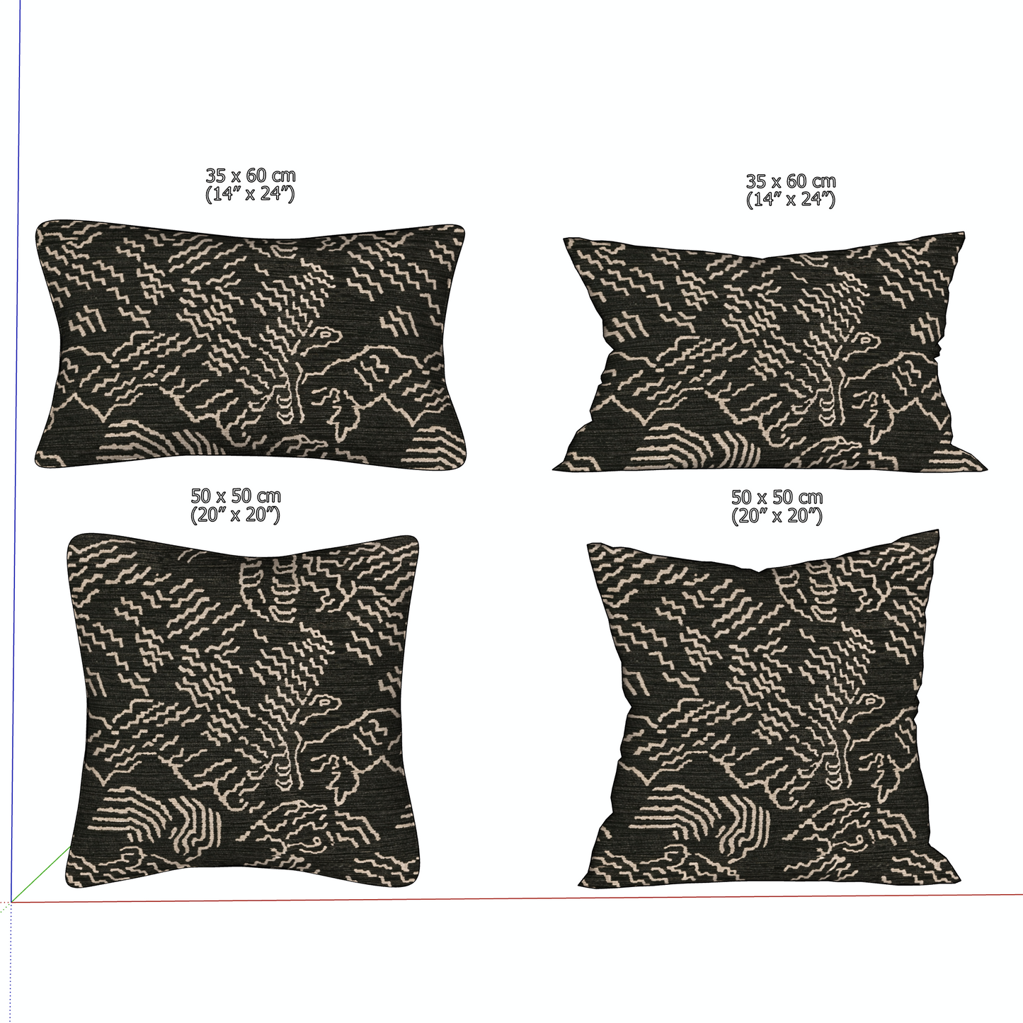 "MIDNIGHT" TRIBAL PILLOW - 3D SKETCHUP FILE (.skp)
