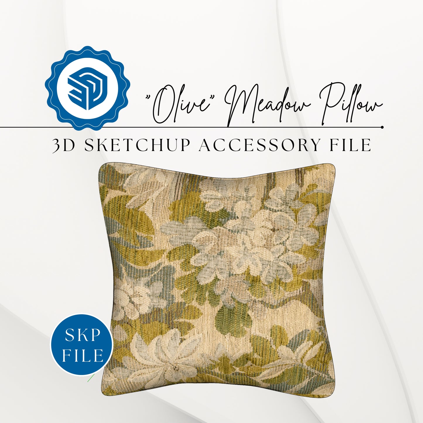 "OLIVE" MEADOW PILLOW - 3D SKETCHUP FILE (.skp)