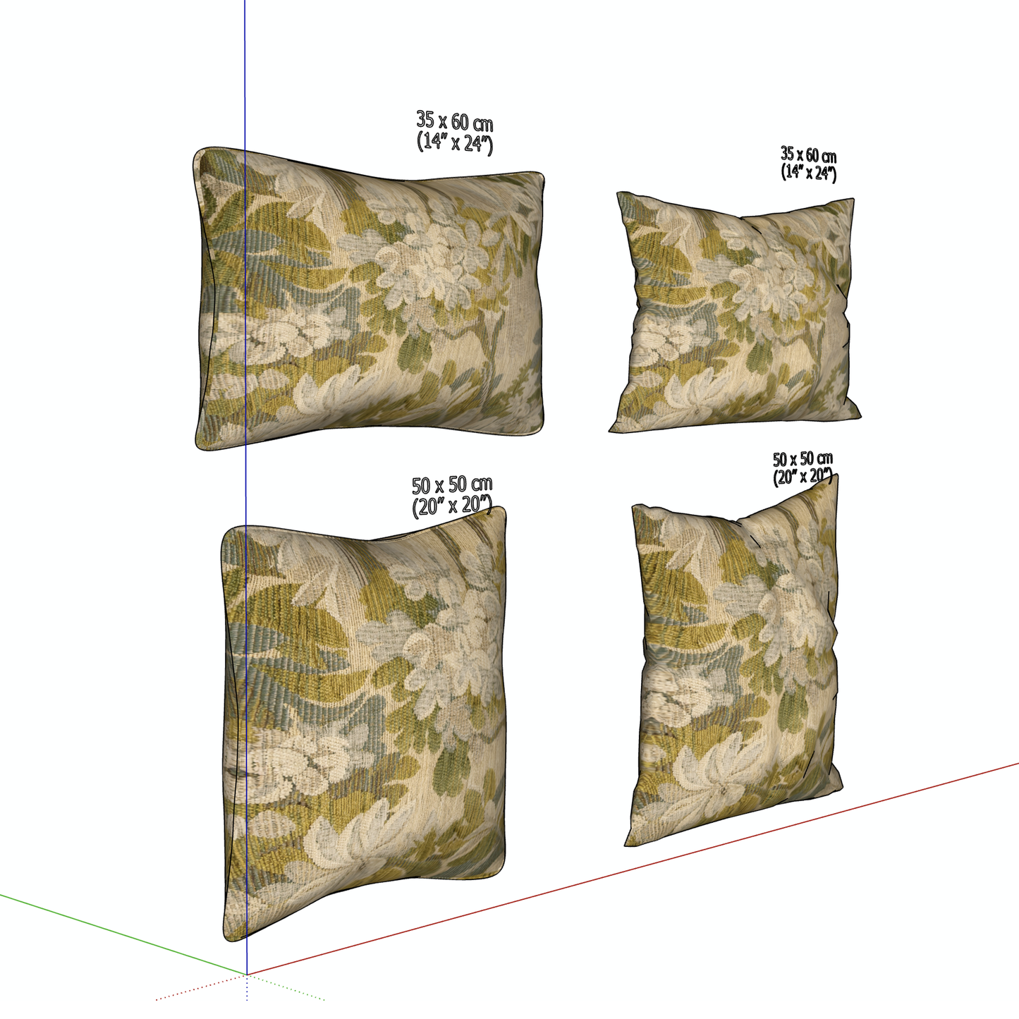 "OLIVE" MEADOW PILLOW - 3D SKETCHUP FILE (.skp)