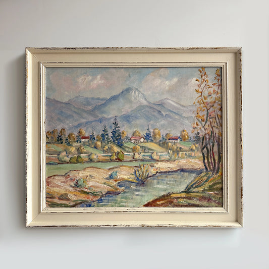 Vintage 1967 Allgäu Landscape Oil Painting - 23"x19.3"