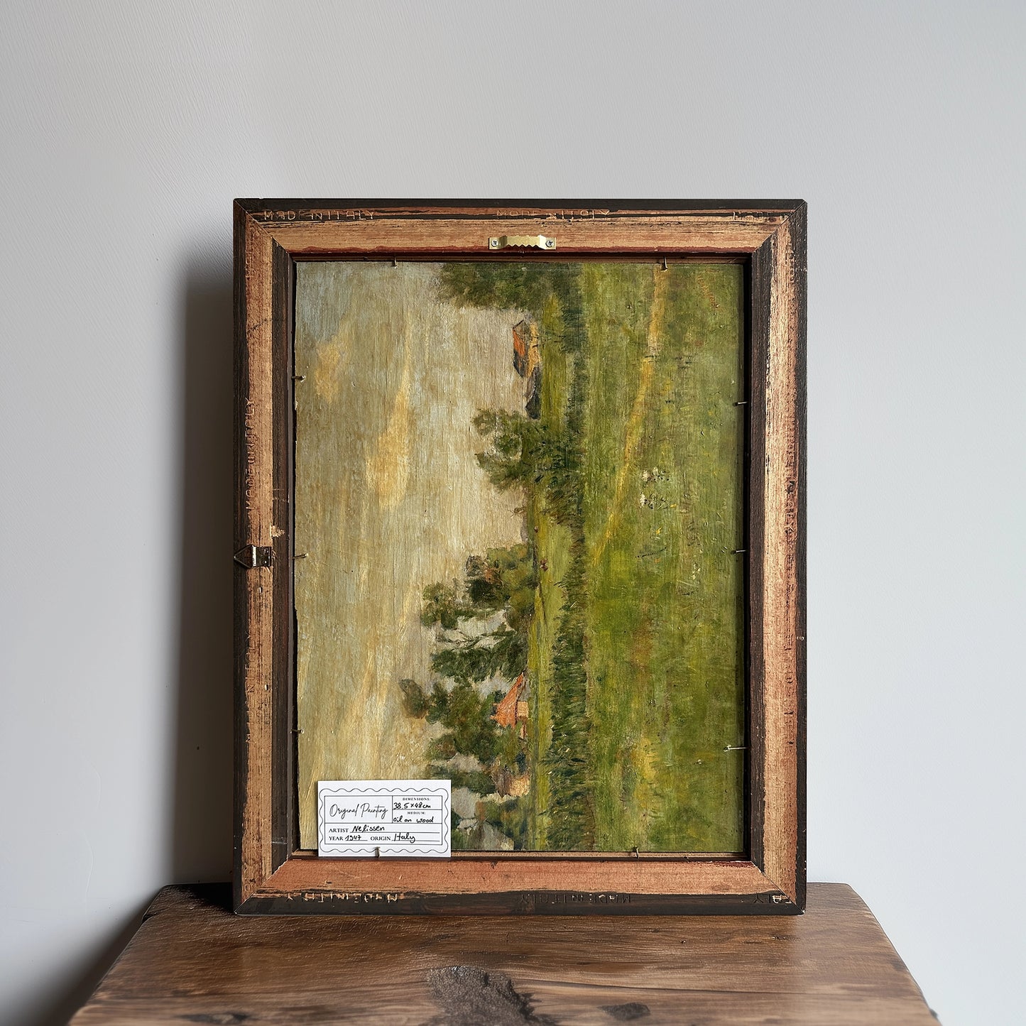 Vintage 1947 Double-Sided Italian Poppy Flower Oil Painting - 15"x19"