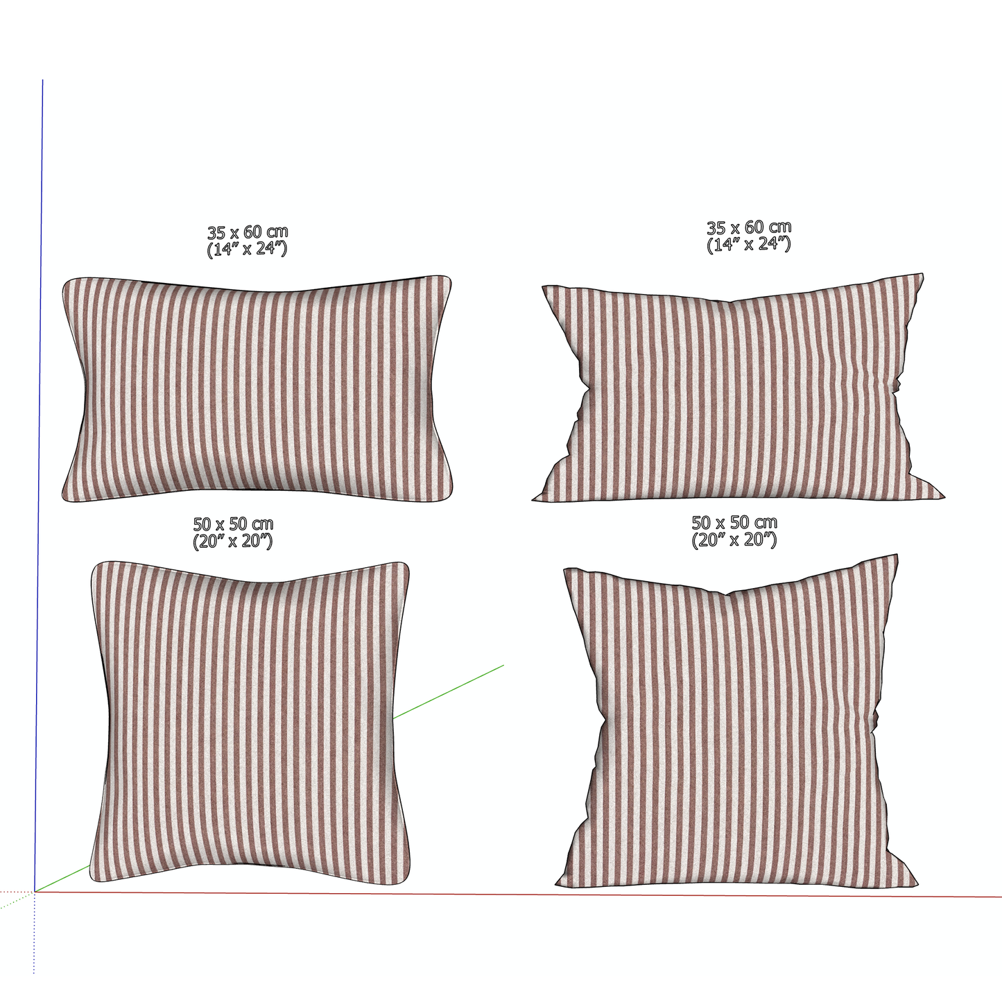 "ROSE STRIPE" PILLOW - 3D SKETCHUP FILE (.skp)