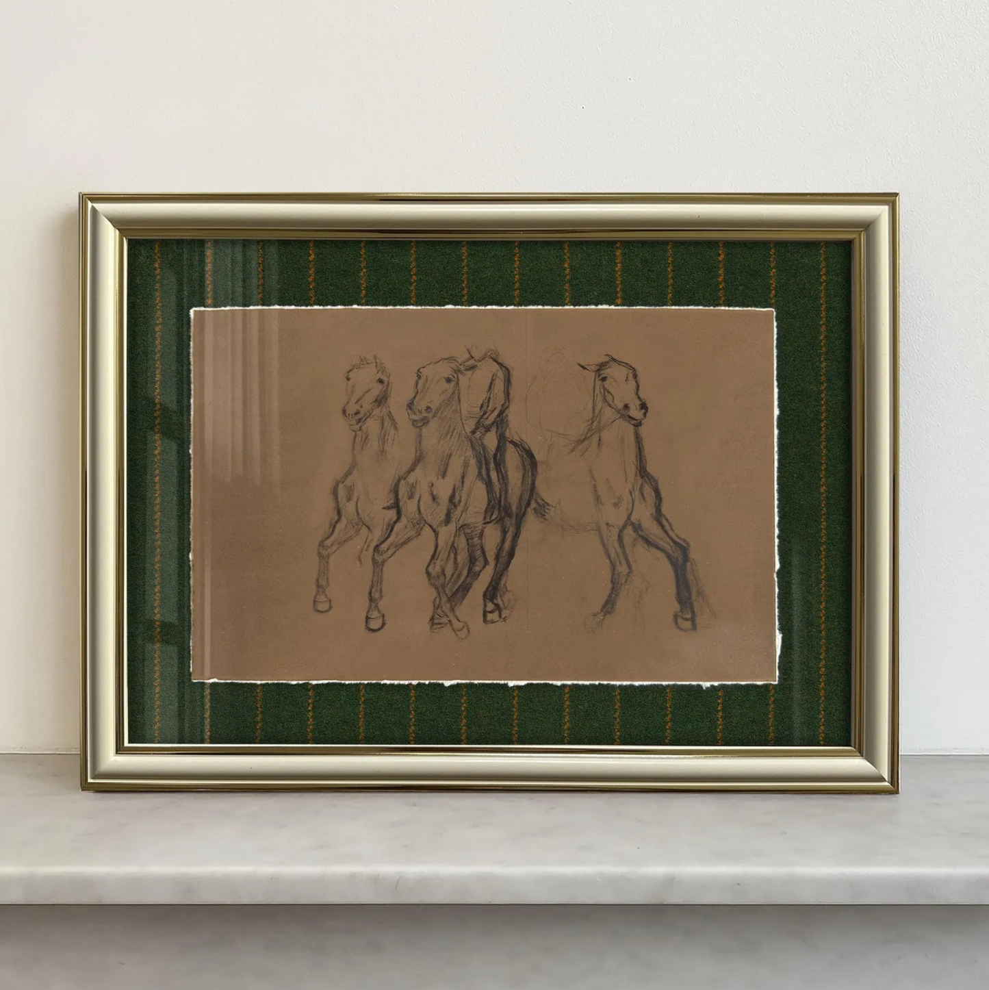 Framed Giclée Art Print "Lauren Horses" 12.6” x 9,3” - MADE TO ORDER