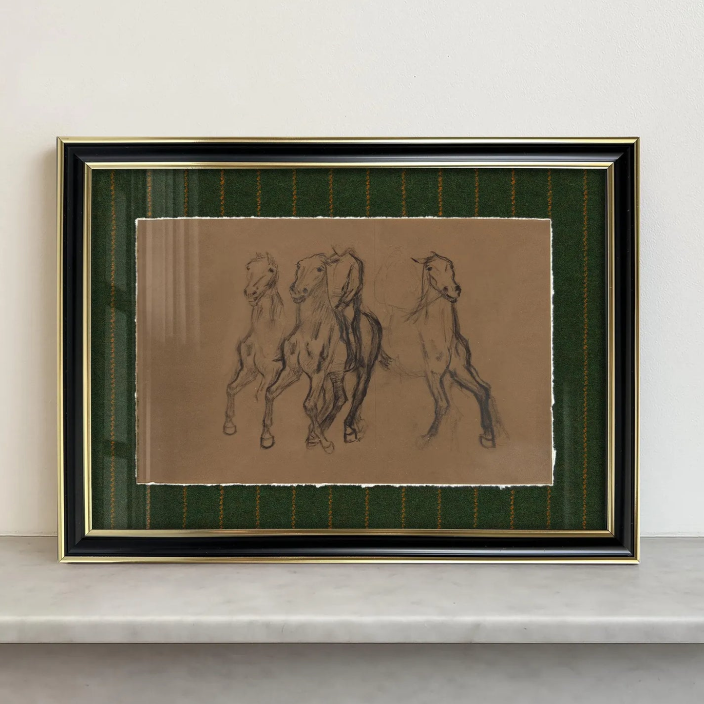 Framed Giclée Art Print "Lauren Horses" 12.6” x 9,3” - MADE TO ORDER