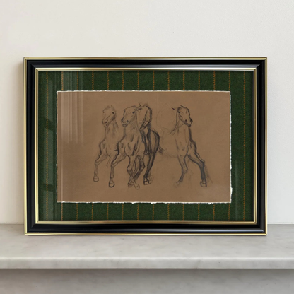 Framed Giclée Art Print "Lauren Horses" 12.6” x 9,3” - MADE TO ORDER