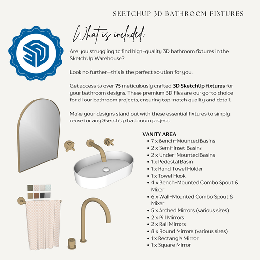 3D SKETCHUP BATHROOM FIXTURES 🌟 SketchUp Ressources