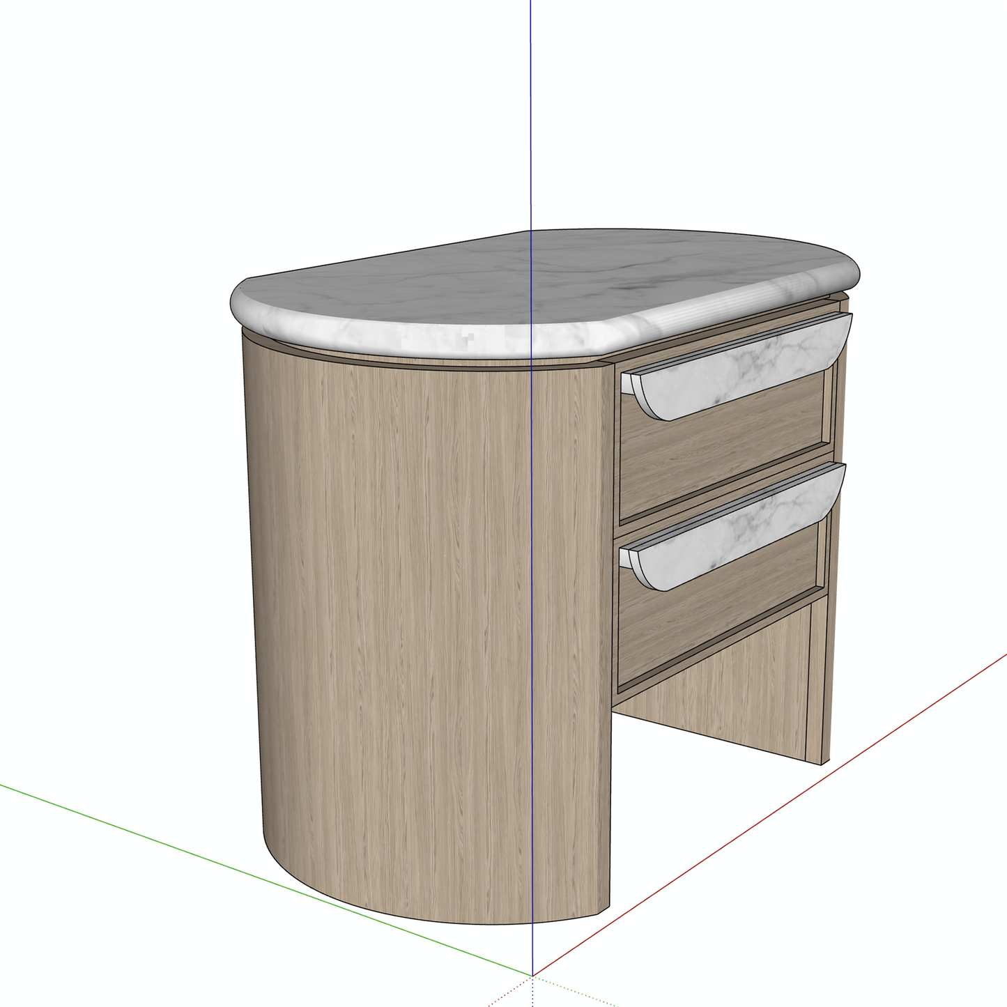 "ARLO" CURVED BEDSIDE TABLE - 3D SKETCHUP FILE (.skp)