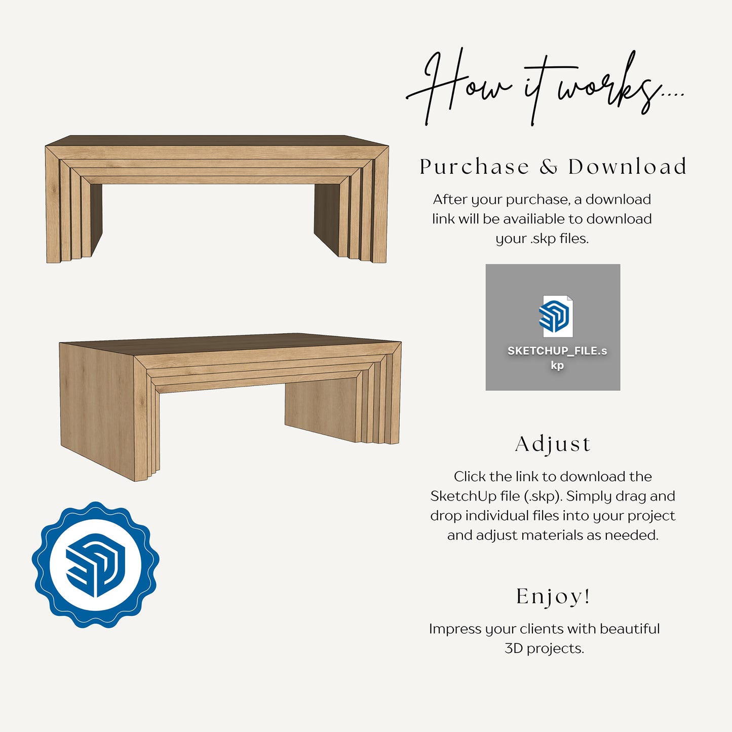 "NOMA" COFFEE TABLE - 3D SKETCHUP FILE (.skp)
